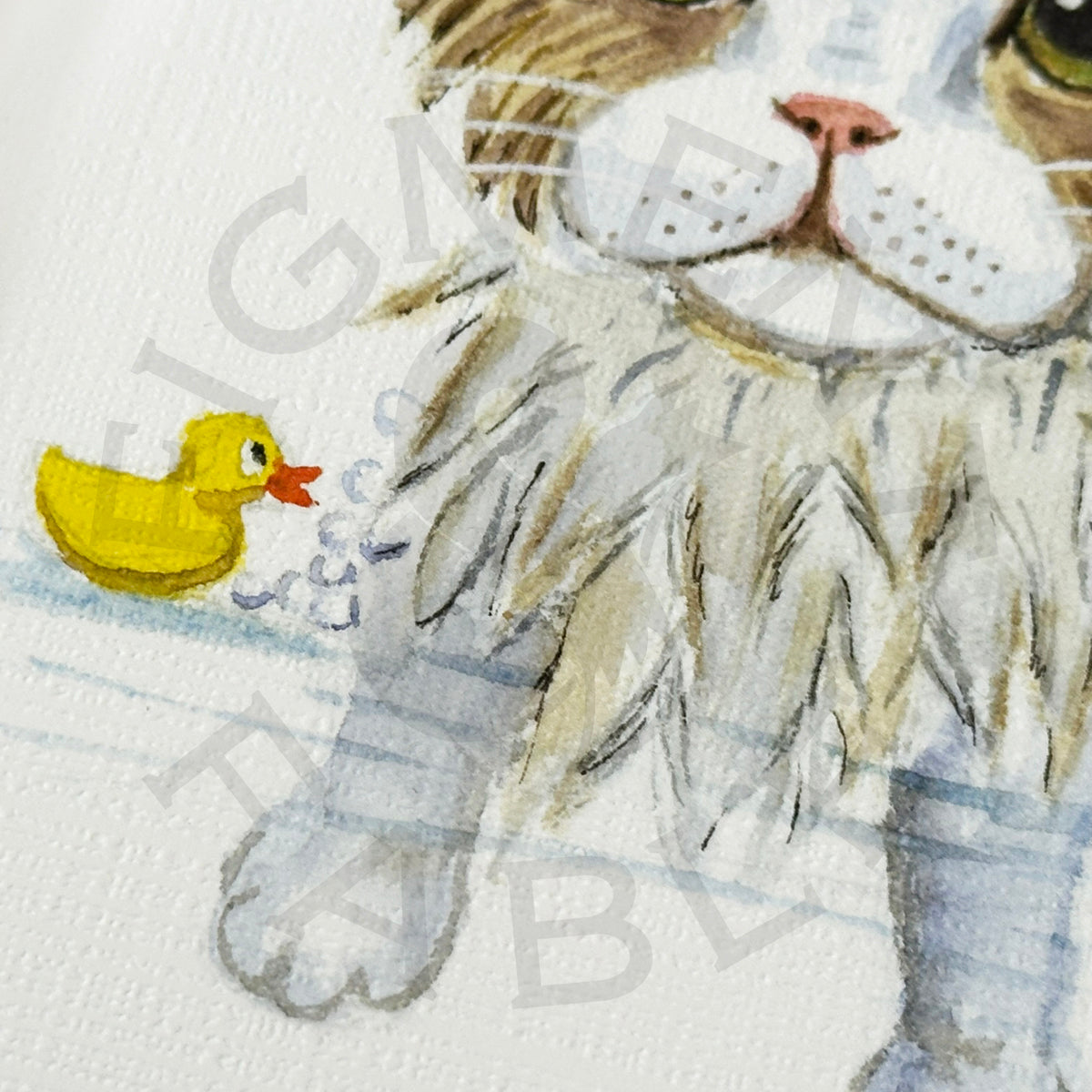 Bath Time Kitty Art Print