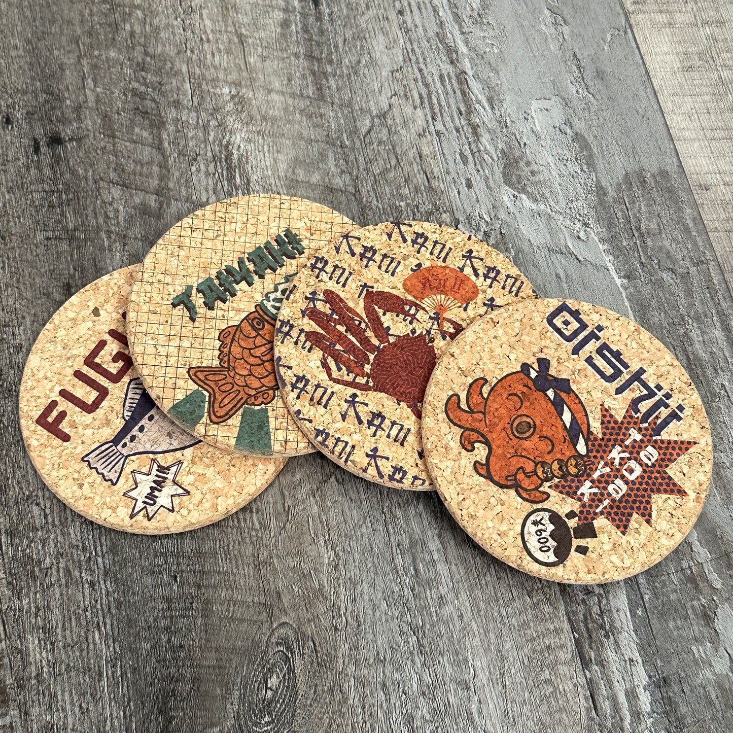 Japan Dotonbori Street Osaka Cork Coaster Set of 4