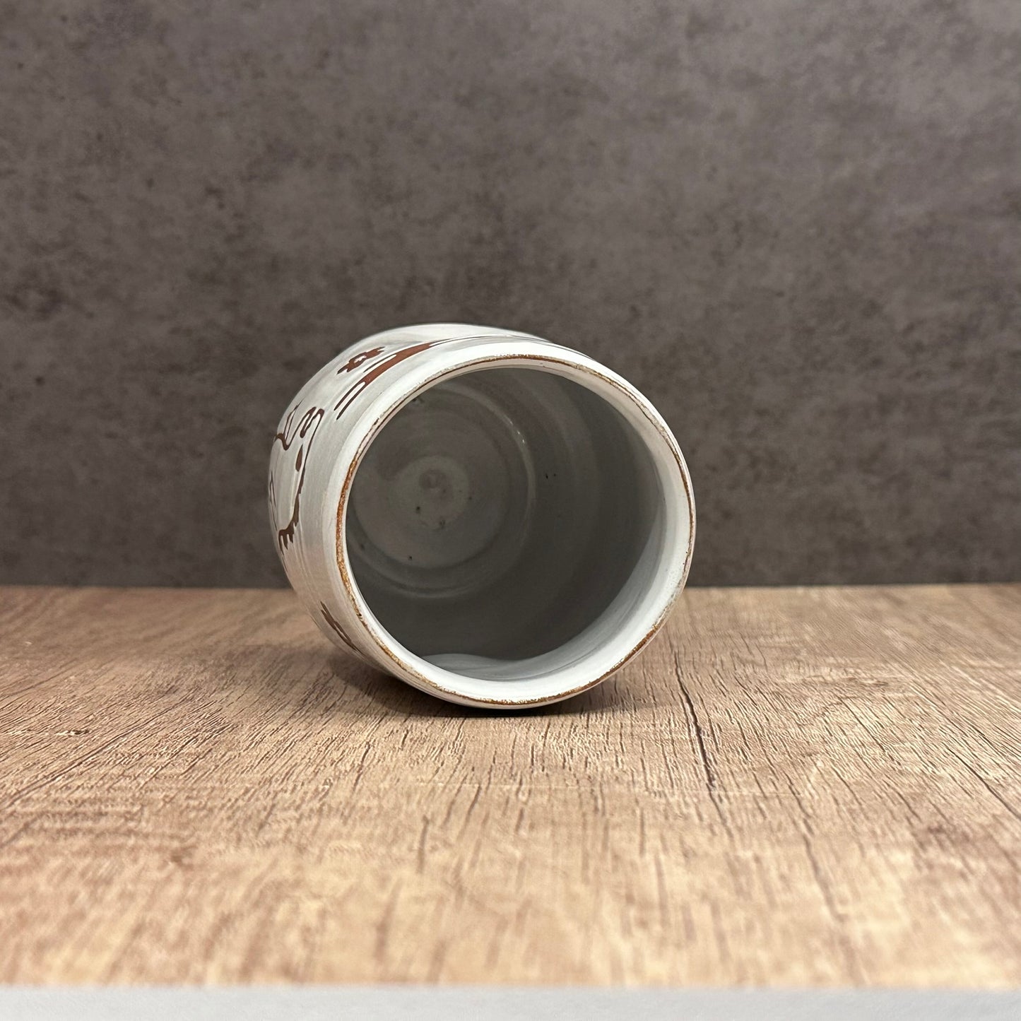 Kaiju with Mount Fuji Ceramic Tumbler in White