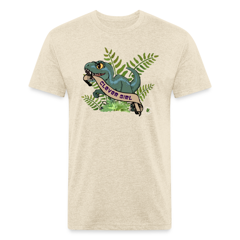 Clever Girl Fitted Cotton/Poly T-Shirt - heather cream