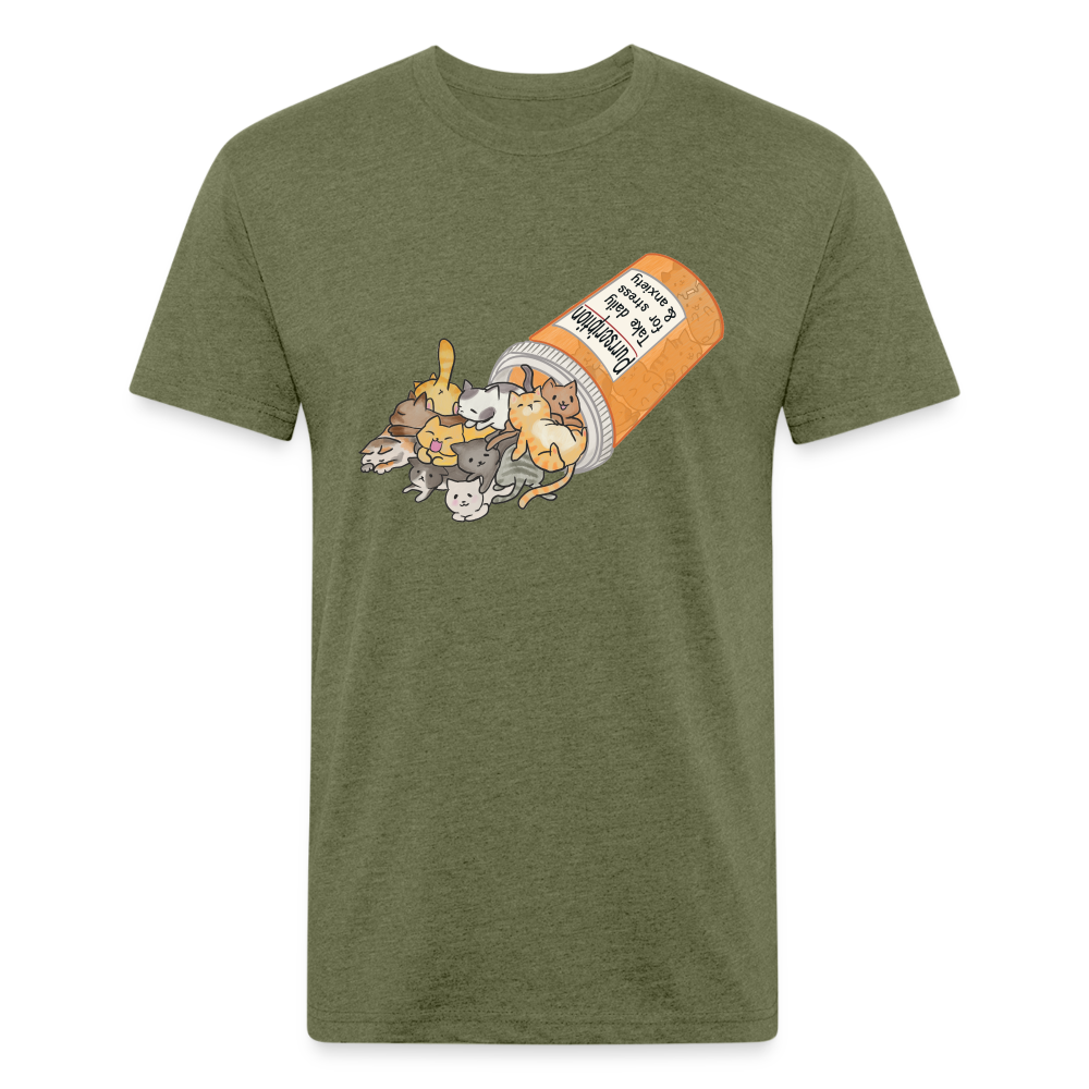 Purrscription Fitted Cotton/Poly T-Shirt - heather military green