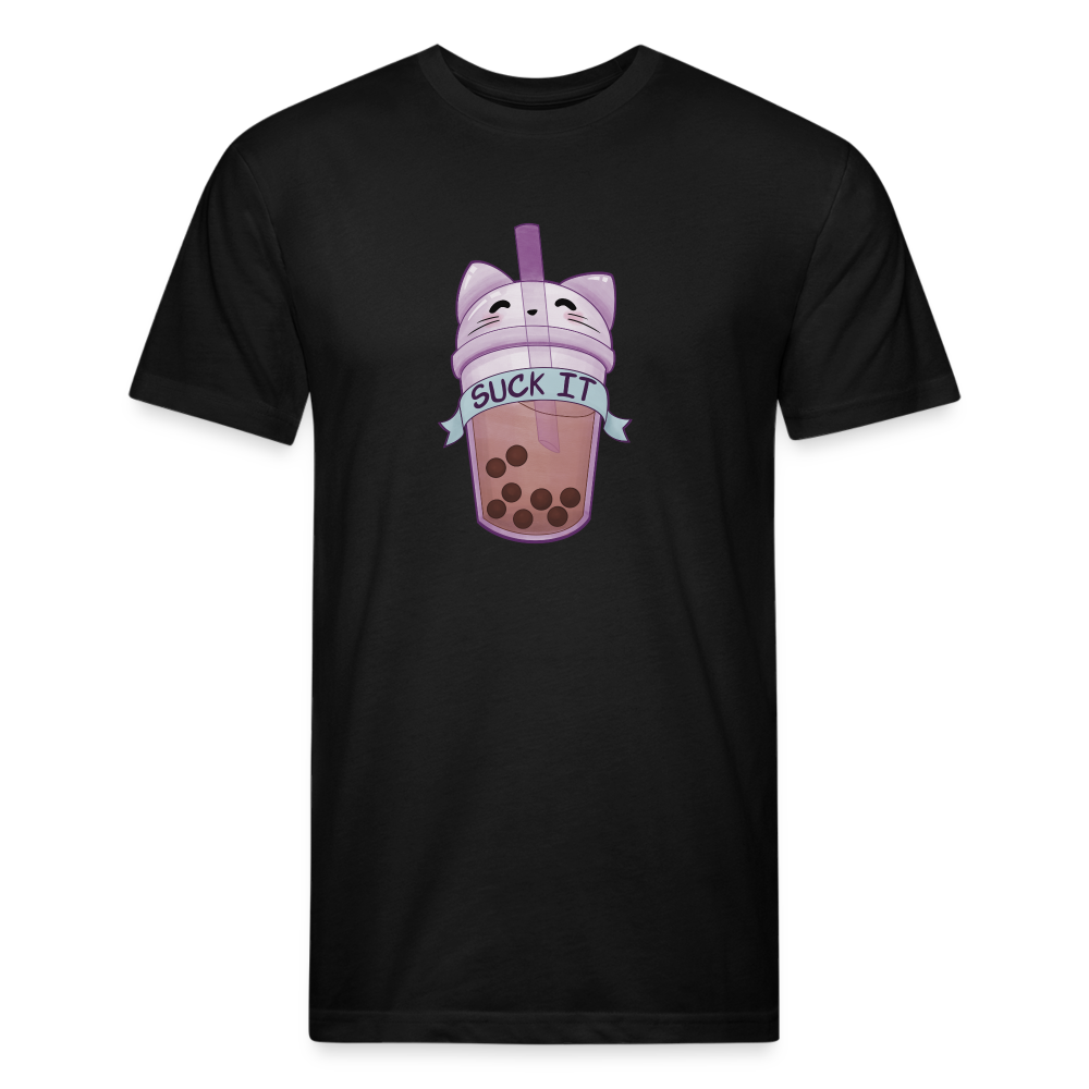 'Suck It' Fitted Cotton/Poly T-Shirt - black