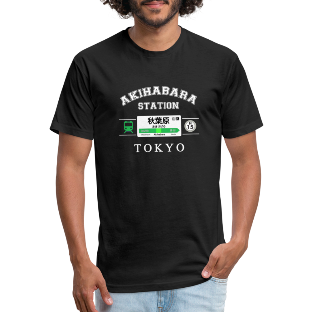 Akihabara Station Fitted Cotton/Poly T-Shirt - black
