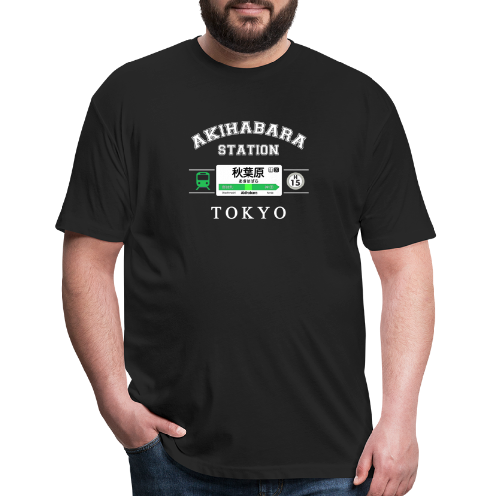 Akihabara Station Fitted Cotton/Poly T-Shirt - black