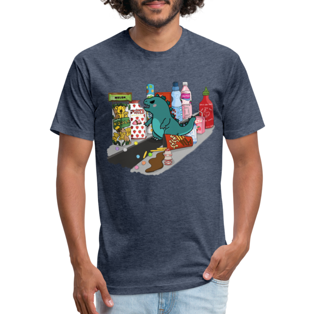Snack Attack Fitted Cotton/Poly T-Shirt - heather navy