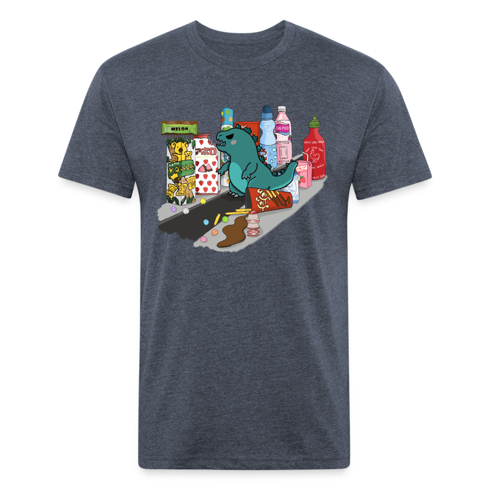 Snack Attack Fitted Cotton/Poly T-Shirt - heather navy