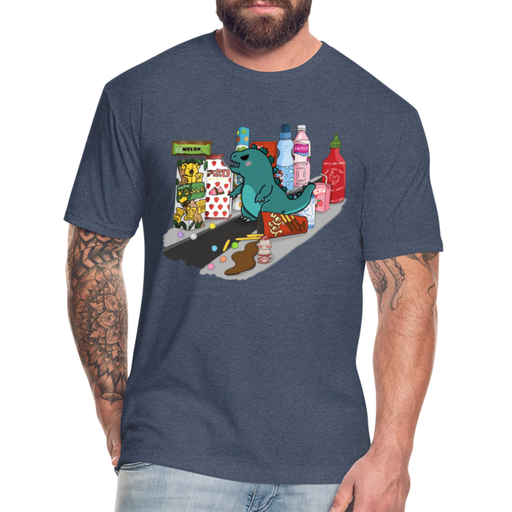 Snack Attack Fitted Cotton/Poly T-Shirt - heather navy