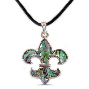 Fleur de Lis Abalone Necklace