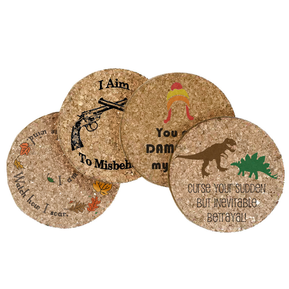 Firefly Themed Cork Coaster Set of 4