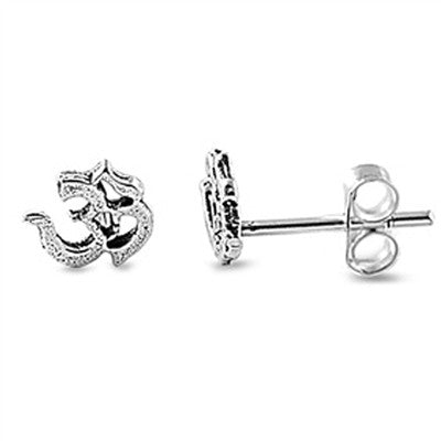Sterling Silver Spiritual Om Earrings