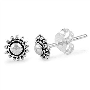 Sterling Silver Sun Burst Earrings