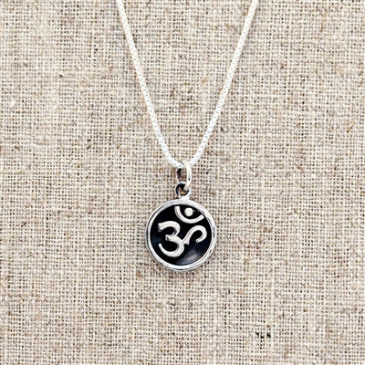 Sterling Silver Om Necklace