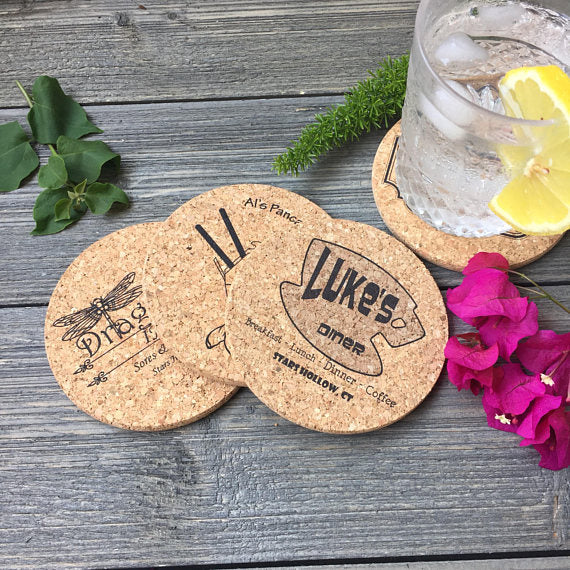 Gilmore Girls Themed Cork Coaster Set of 4 – Figment & Fable