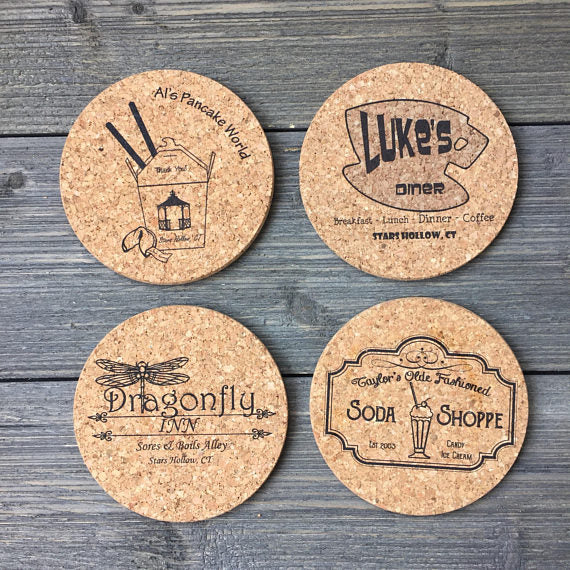 Gilmore Girls Themed Cork Coaster Set of 4