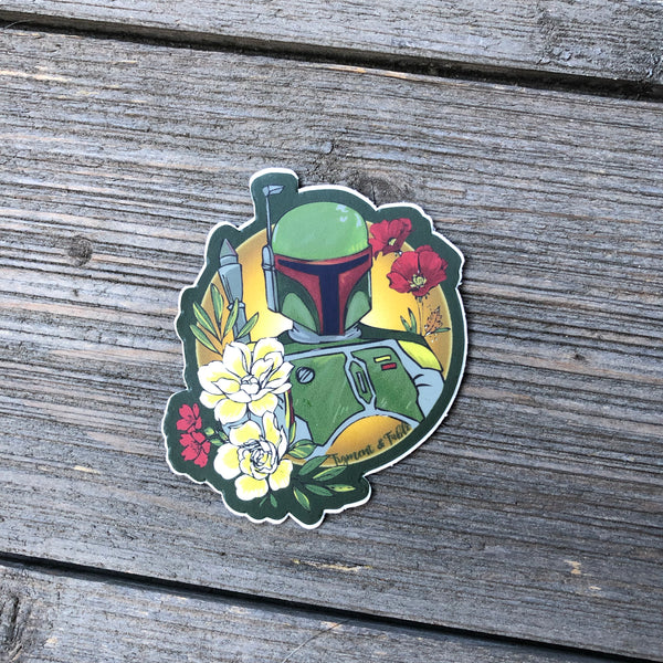 galactic bounty hunger vinyl sticker