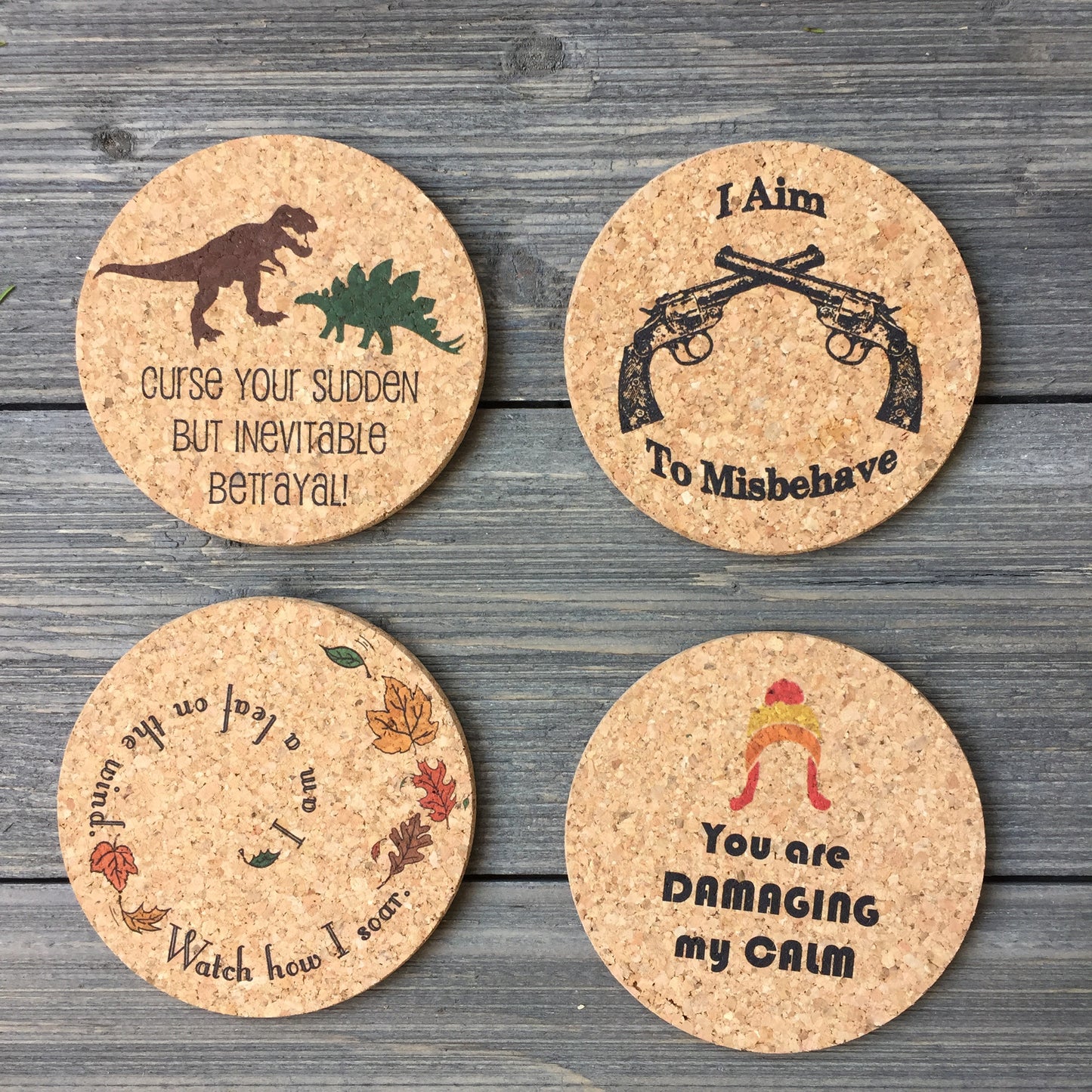 Firefly Themed Cork Coaster Set of 4