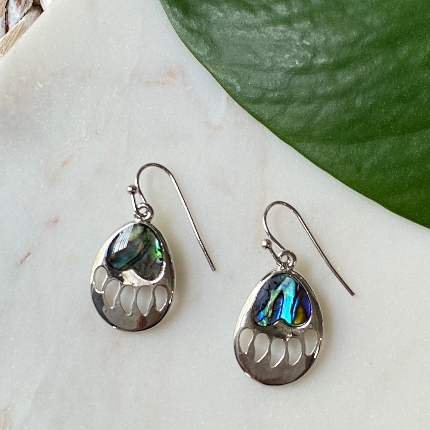 Bear Paw Abalone Earrings