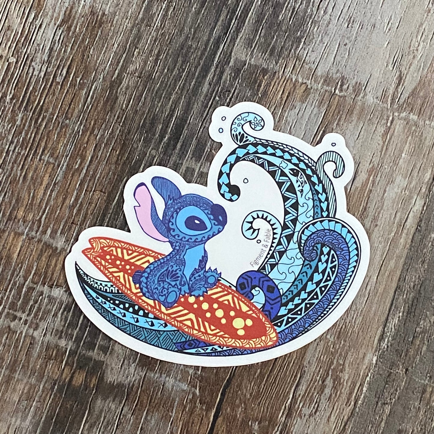 Surfin' Vinyl Sticker