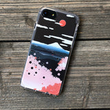 mount fuji in spring time phone case