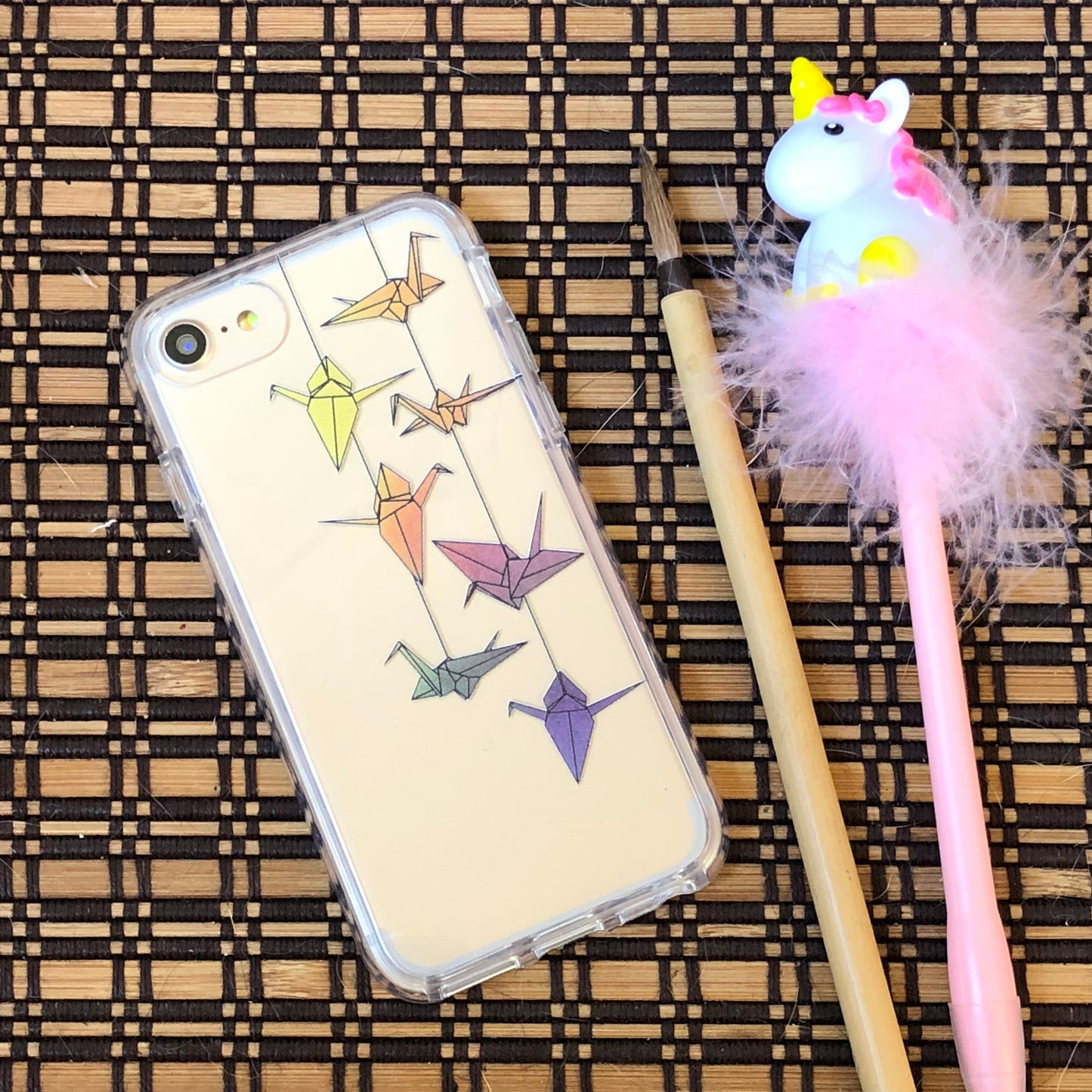 rainbow origami cranes phone case
