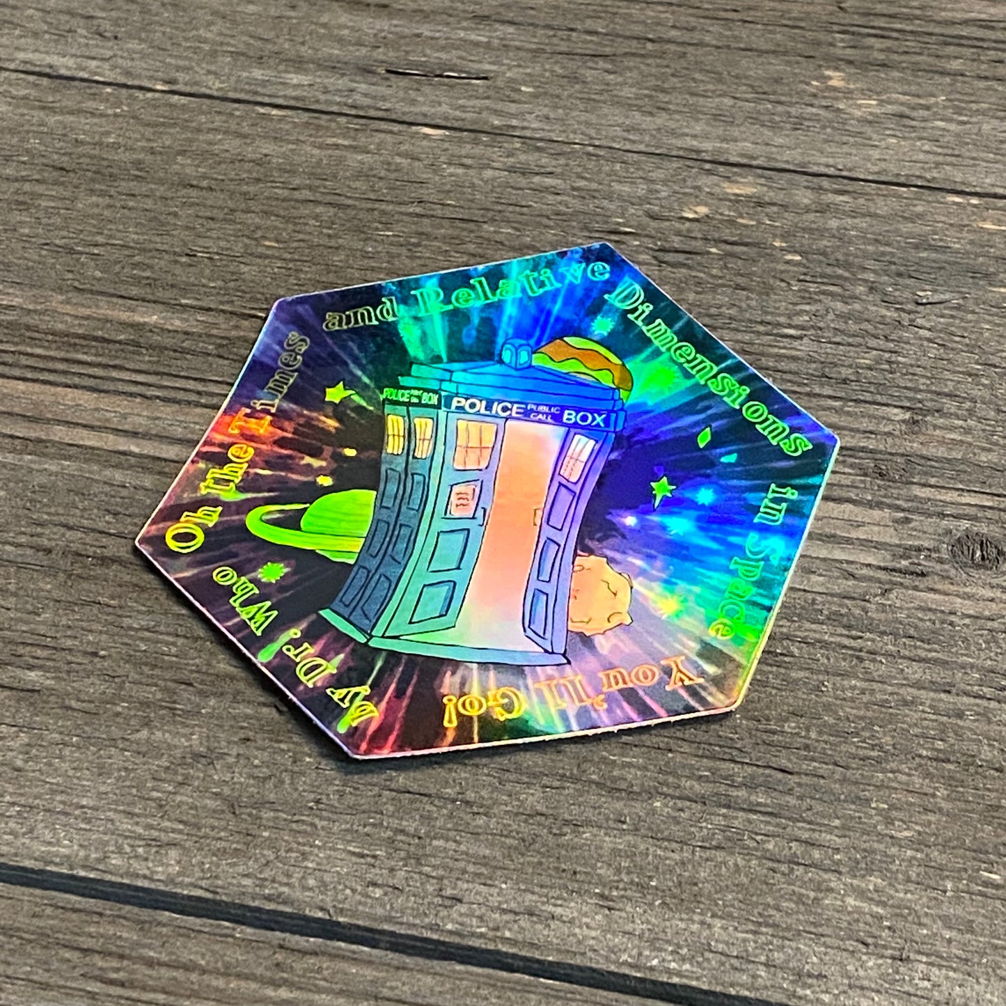 Police Box Holographic Vinyl Sticker