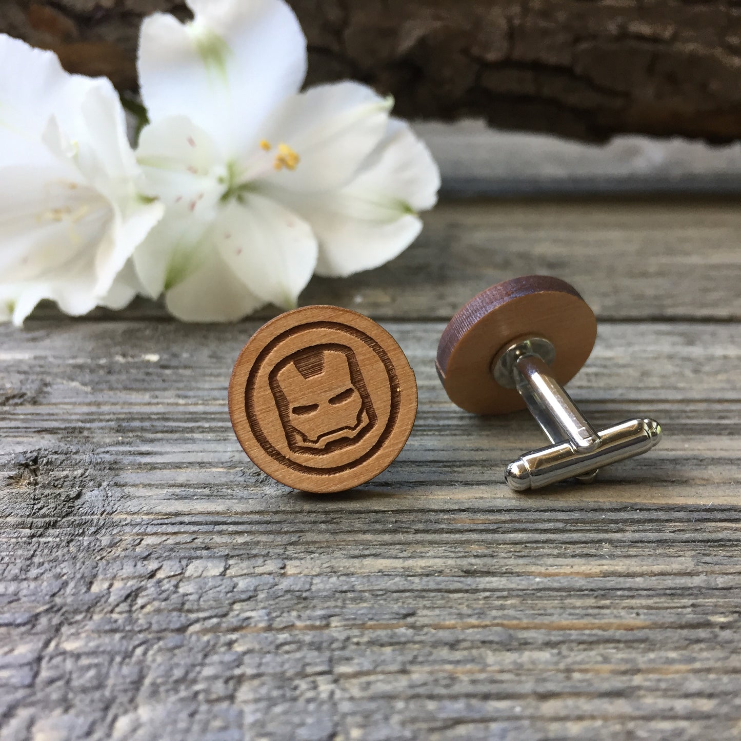 Iron Man Wooden Cufflinks