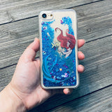 blue glitter iphone case mermaid princess red hair