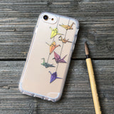 rainbow origami cranes phone case