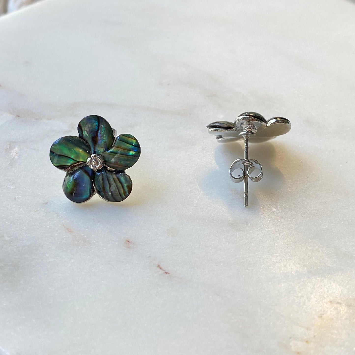 Plumeria Flower Stud Earrings