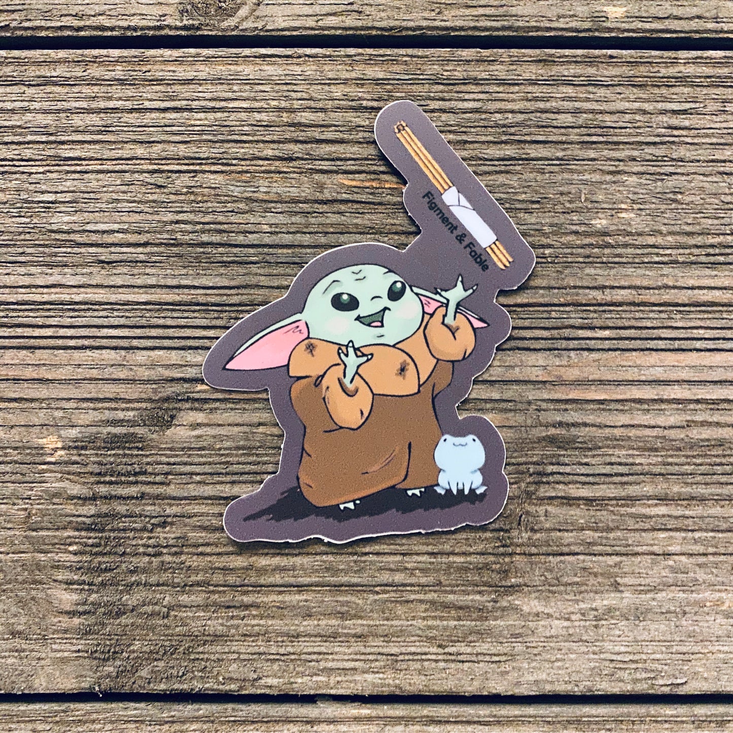 baby yoda and churro vinyl sticker