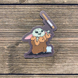 baby yoda and churro vinyl sticker