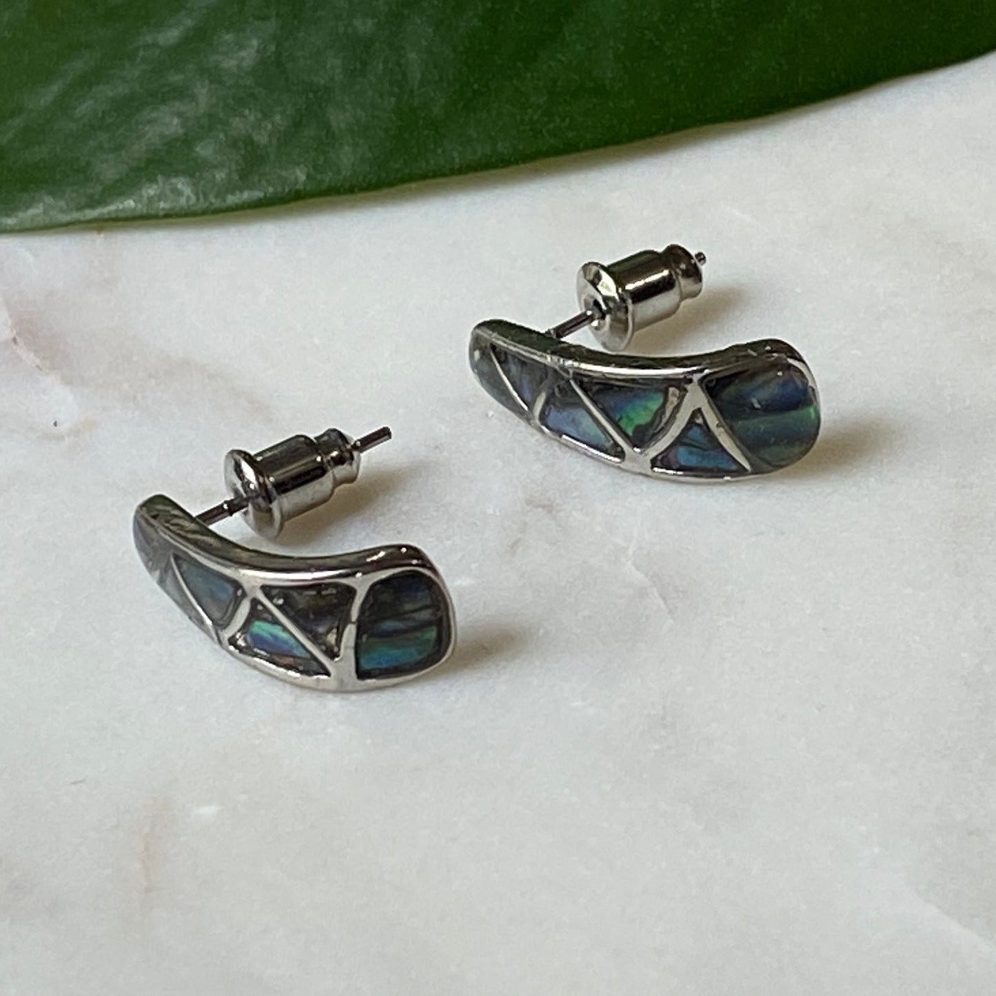 Semi Hoop Stud Earrings