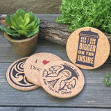 Dr Who Themed Cork Coaster Set of 4 (Set B)