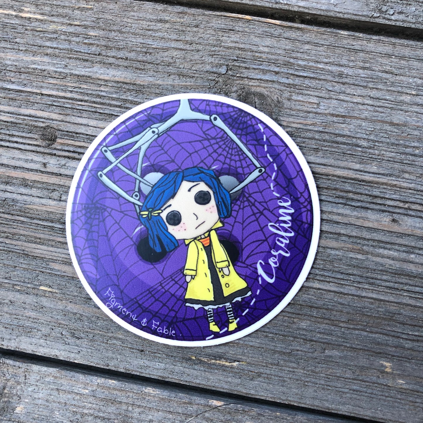 Button Eyes Doll Vinyl Sticker