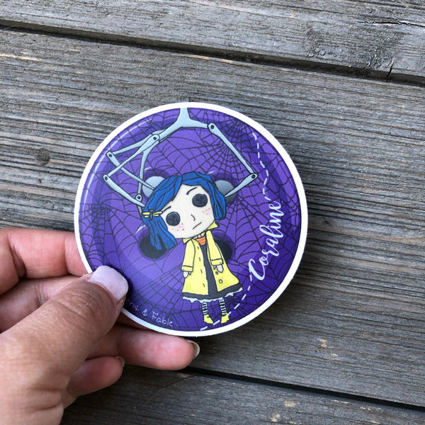 button eyes doll vinyl sticker