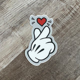 Finger Hearts Vinyl Sticker