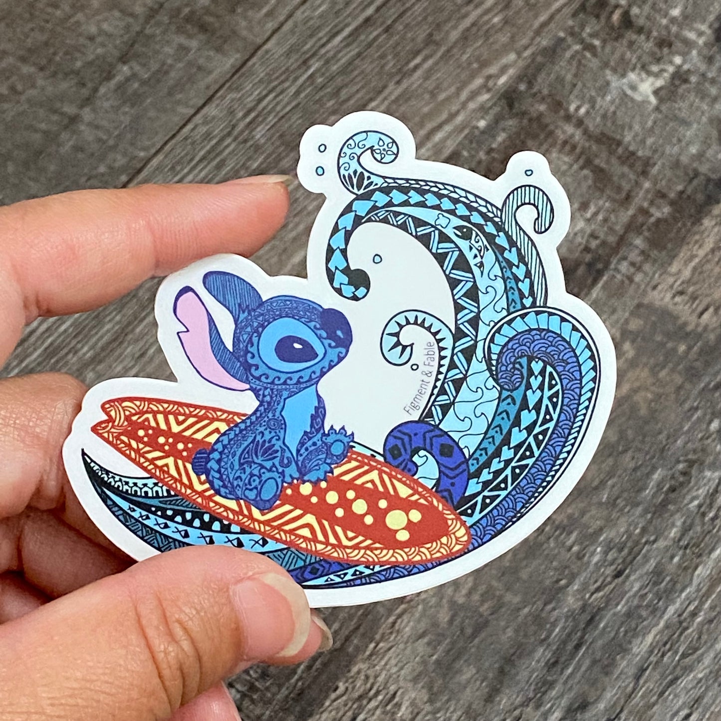 Surfin' Vinyl Sticker