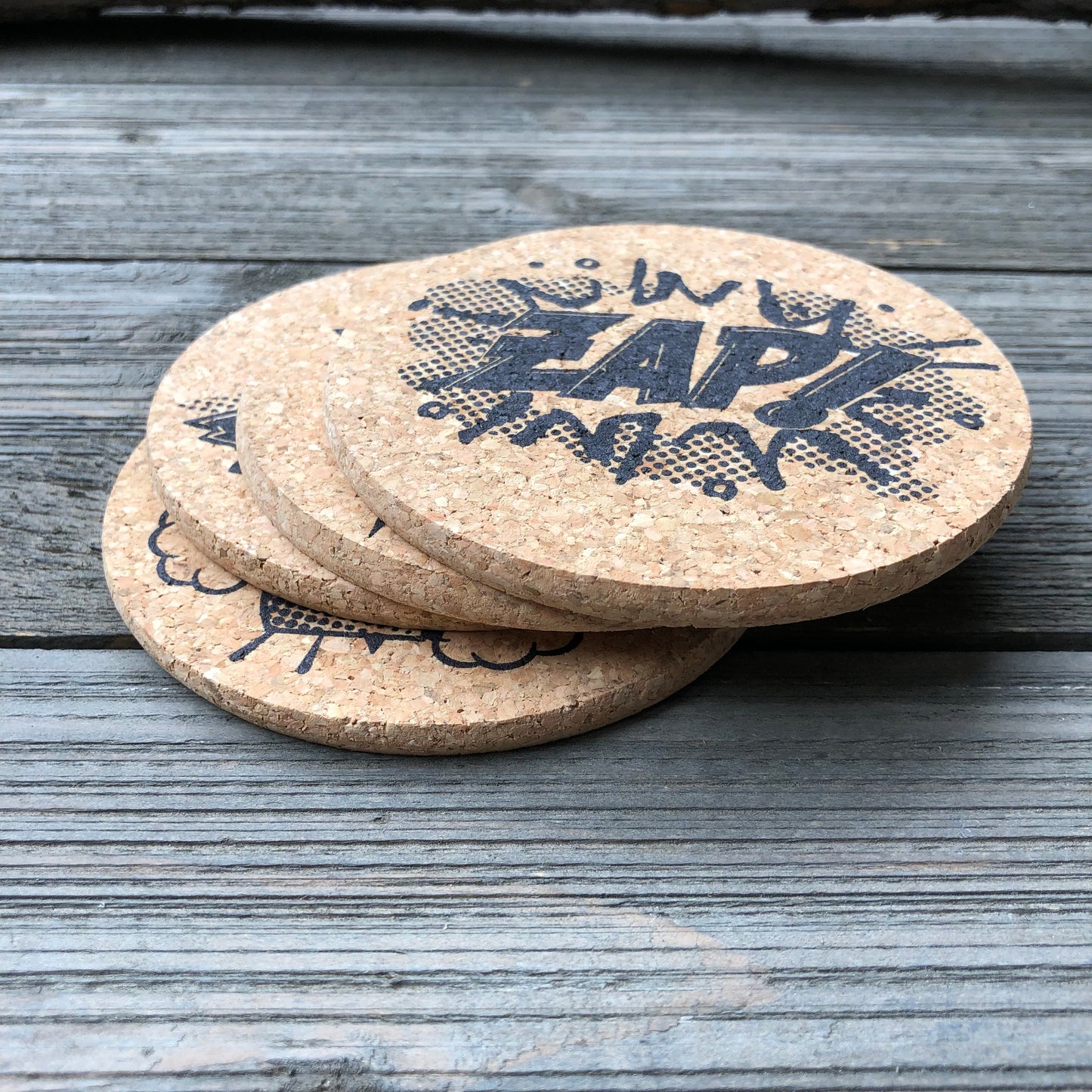 Comic Bubbles Cork Coaster Set of 4