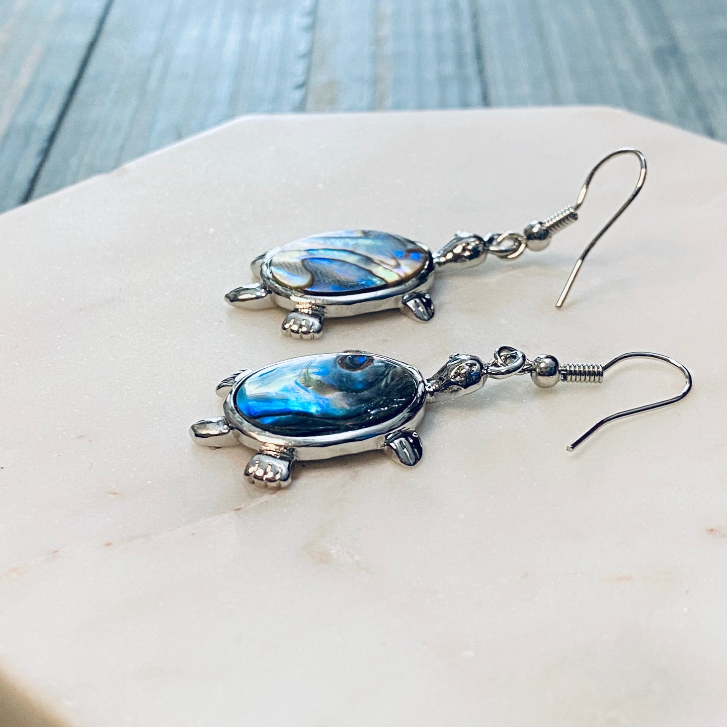 Tortoise Abalone Shell Earrings