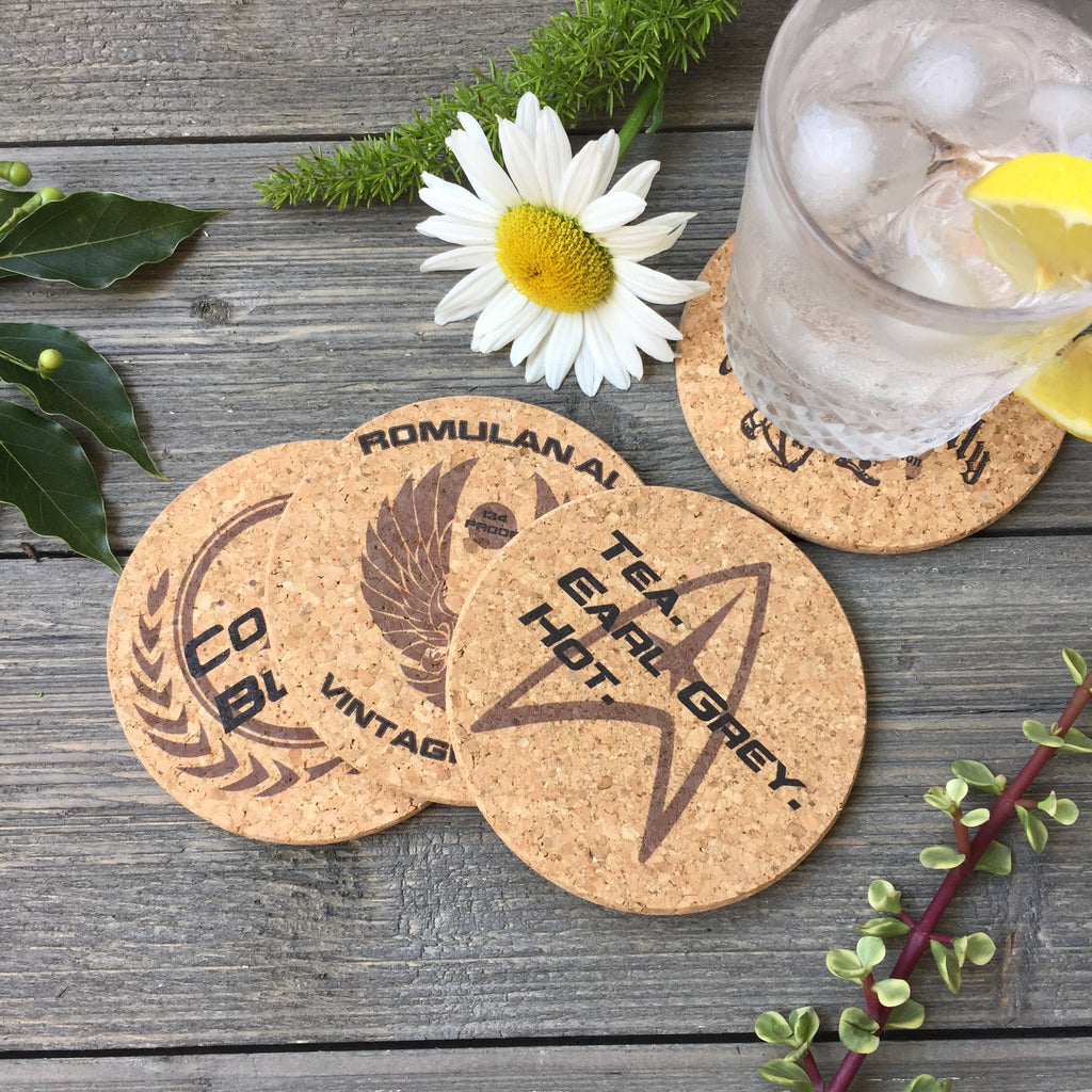 Star Trek Themed Cork Coaster Set of 4