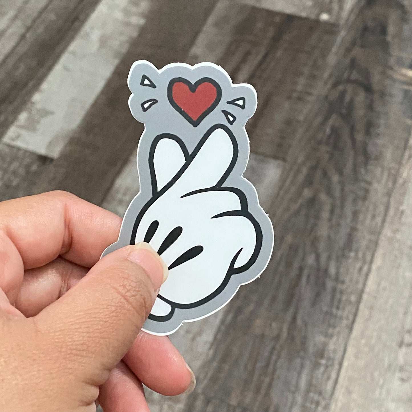 Finger Hearts Vinyl Sticker