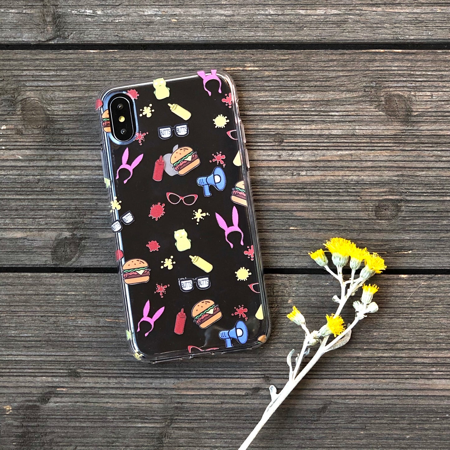 burger family pattern phone case
