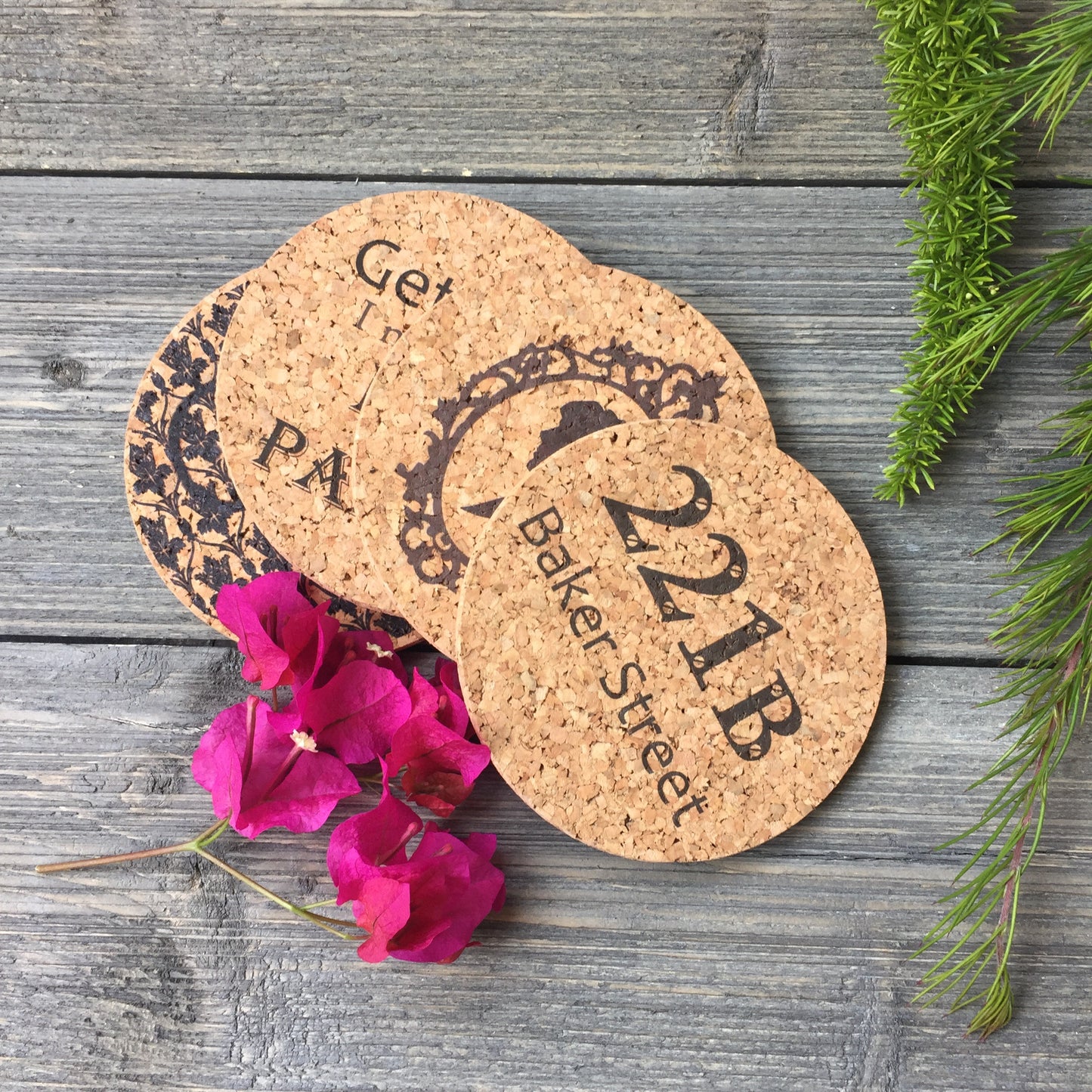 Sherlock Themed Cork Coaster Set of 4 (Set B)