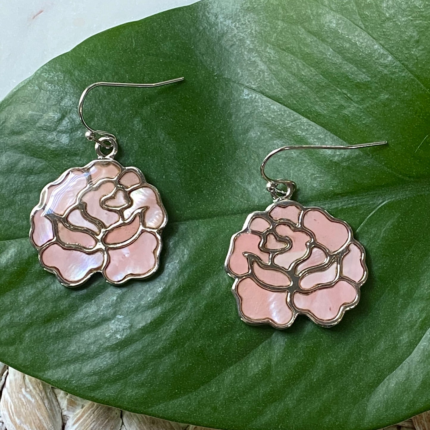 Mother of Pearl Peony Earrings