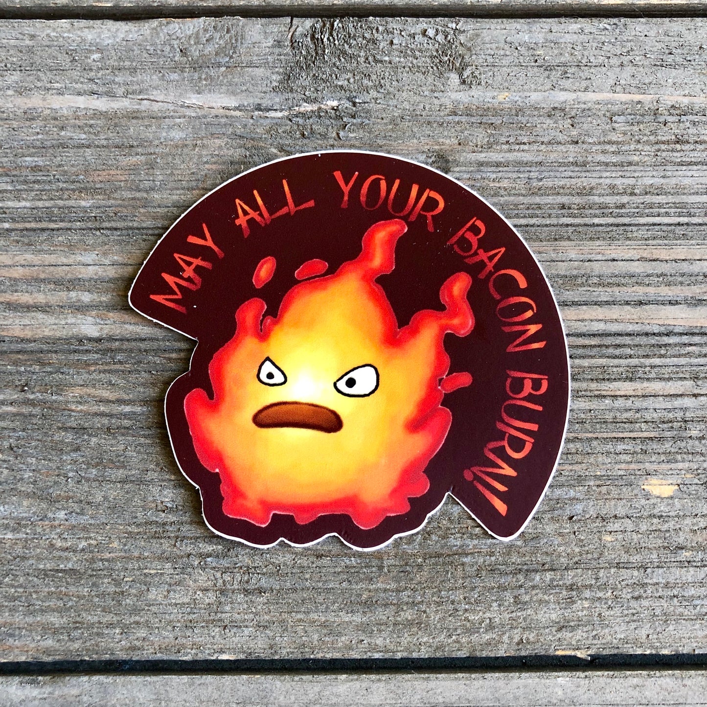 calcifer bacon burn vinyl sticker