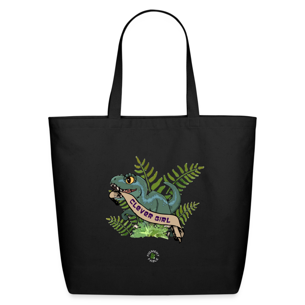 Clever Girl Eco-Friendly Cotton Tote - black