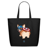 Captain Corgi Eco-Friendly Cotton Tote - black