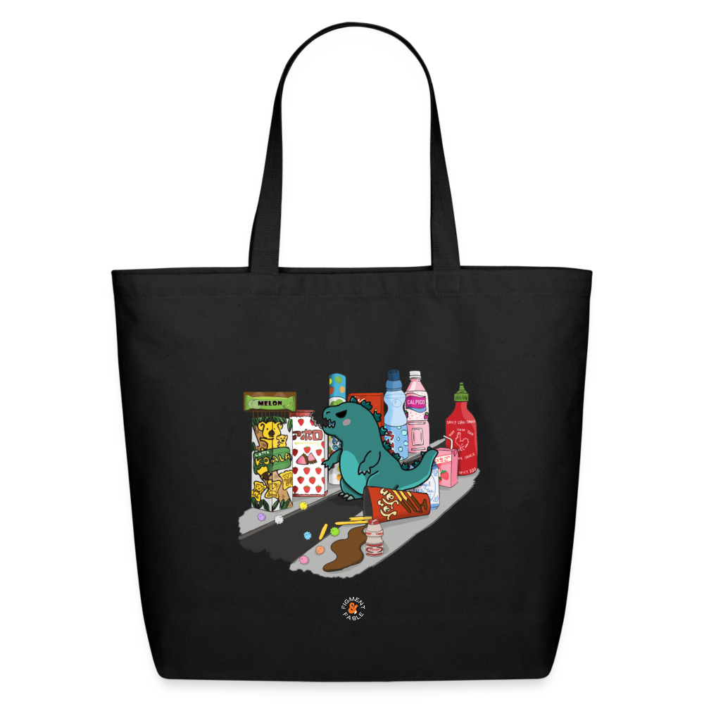 Snack Attack Eco-Friendly Cotton Tote - black
