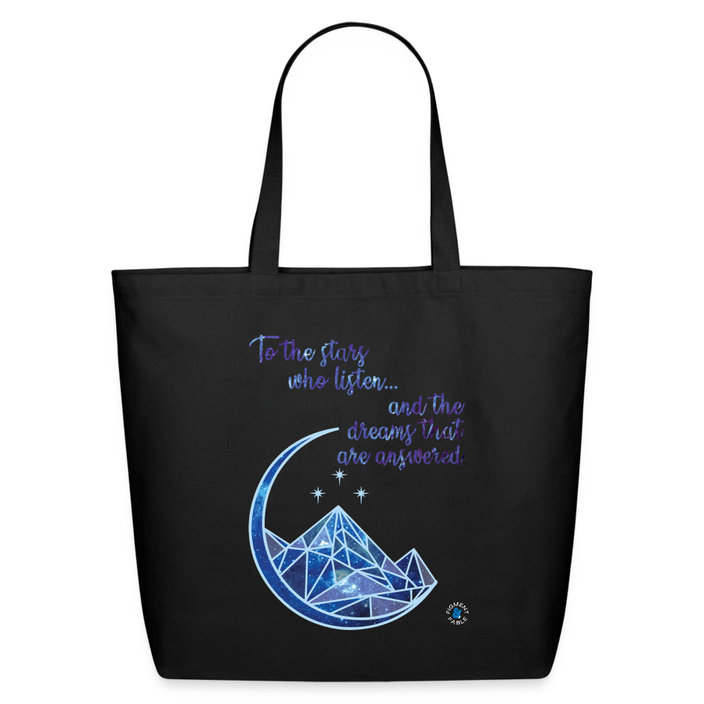 The Stars Who Listen Eco-Friendly Cotton Tote - black