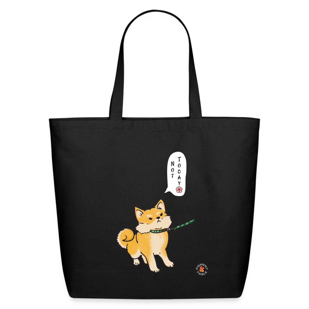 Stubborn Shiba Eco-Friendly Cotton Tote - black